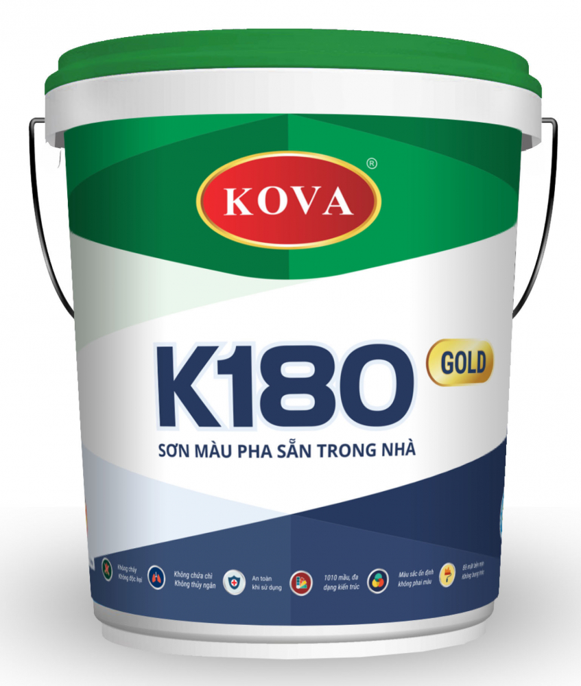 Sơn Kova màu pha sẵn trong nhà K180-GOLD - thùng 20kg - Sơn KOVA ...